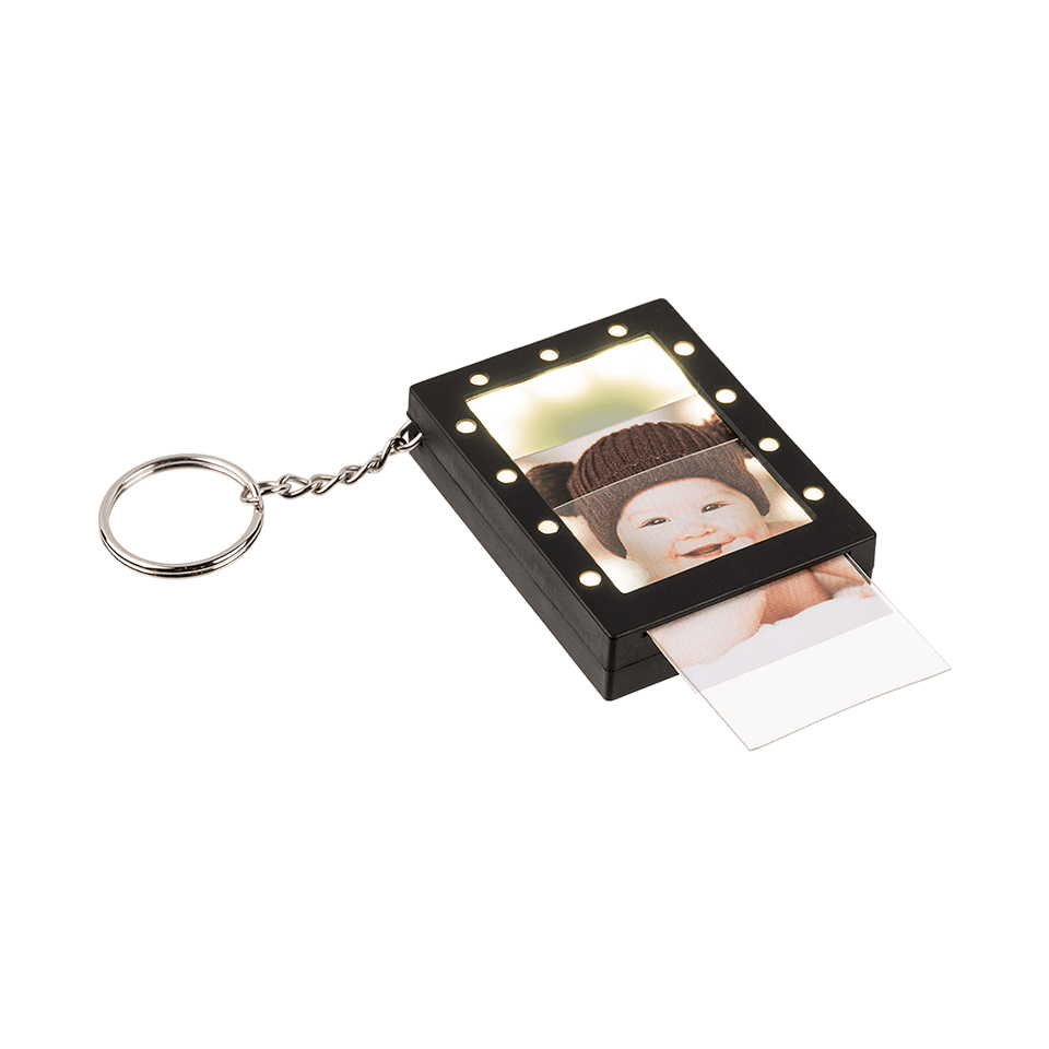 Μεταλλικό μπρελόκ, Πλαστική οθόνη με κορνίζα & LED (με μπαταρίες), 6 x 4, 5 cm