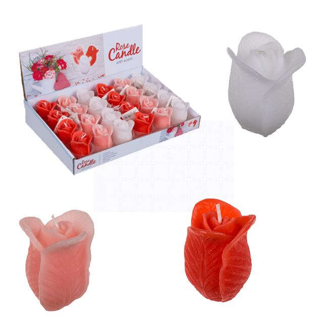 Αρωματικό κερί, τριαντάφυλλο, 6 x 4 cm 24/display