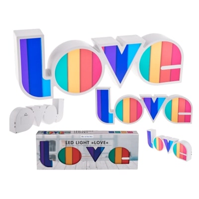 Φως, Rainbow Love,36 x 13.5 εκ, 3 μπαταρίες (ΑΑΑ) ή καλώδιο USB, πλαστικό, σε κουτί δώρου