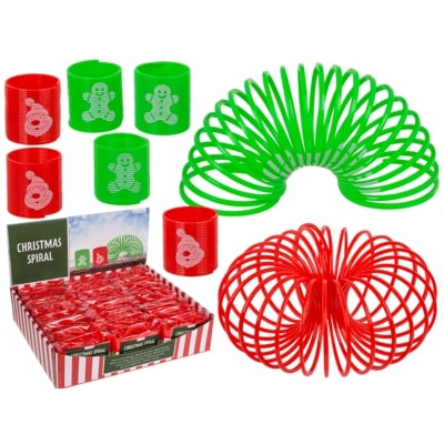 Χριστουγεννιάτικο ελατήριο 3x3 εκ σε 2 χρώματα 24/display