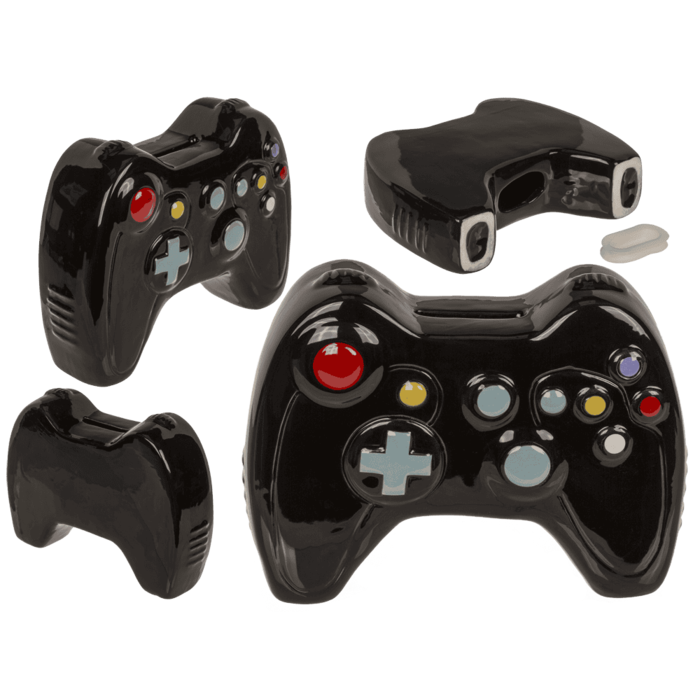 Κεραμικός κουμπαράς Controller, με πώμα, 16 x 13 cm, σε καφέ κουτί