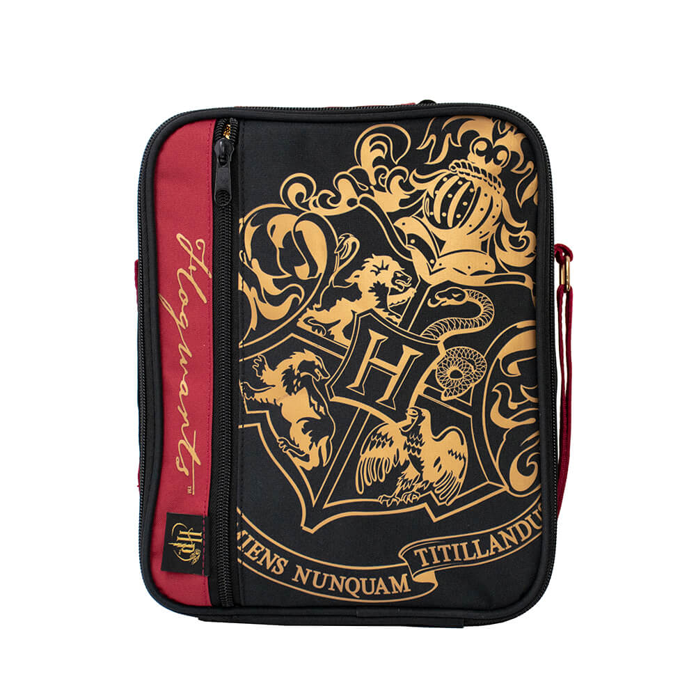 Harry Potter Lunch Bag - Deluxe 2 Pocket - Black - Crest