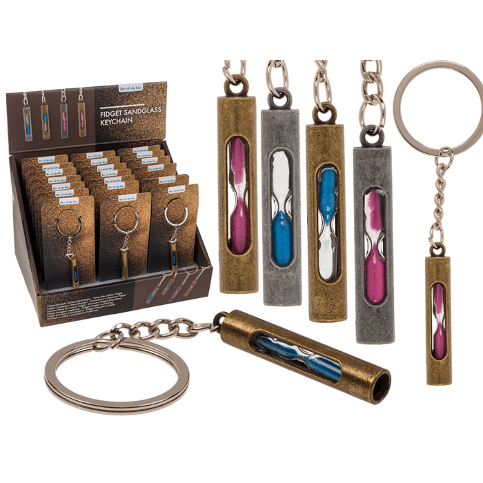 Μεταλλικό μπρελόκ, Fidget Sandglass,  5 εκ. 24/display