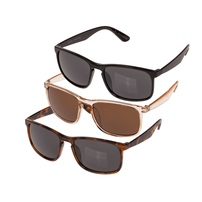 Sunglasses for women
3 assorted (6x black, 3x demi brown, 3x trans. light brown)