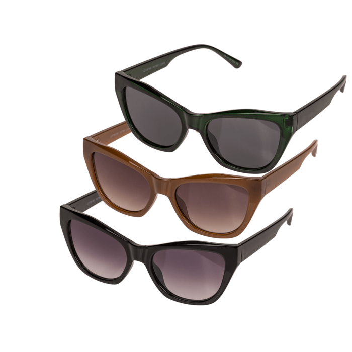 Sunglasses for women,
3 assorted (6x black, 4x dark brown, 2x dark green)