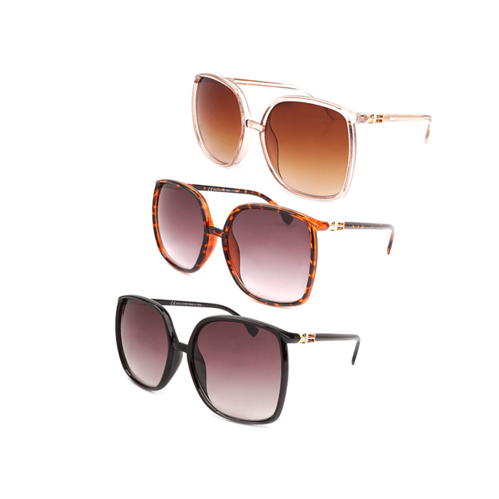 Sunglasses for women,
3 assorted (6x black, 3x leo, 3x transparent)